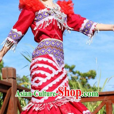 Chinese Traditional Miao Minority Princess Queen Empress Clothes Complete Set for Women