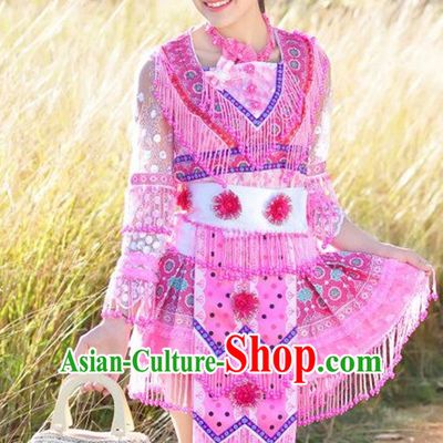 Chinese Traditional Miao Minority Princess Queen Empress Clothes and Hat Complete Set for Women