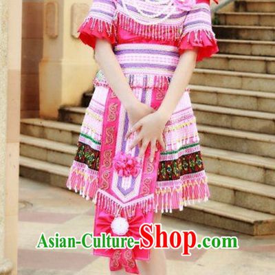 Chinese Traditional Miao Minority Princess Queen Empress Clothes and Hat Complete Set for Women