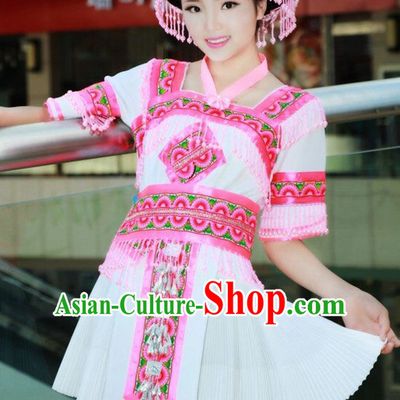 Chinese Traditional Miao Minority Princess Queen Empress Clothes and Hat Complete Set for Women