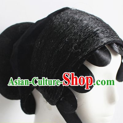 Chinese Classical Opera Hua Dan Black Wigs