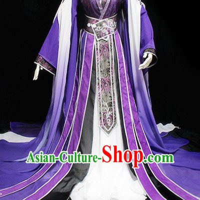 Chinese Ancient Empress Princess Queen Clothing and Headpieces Complete Set for Women Girls Adults Children