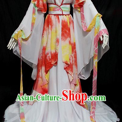 Chinese Ancient Princess Clothing and Headpieces Complete Set for Women Girls Adults Children