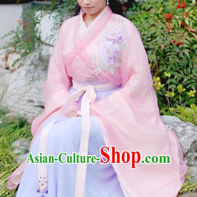 Chinese Ancient Lady Hanfu Clothing Complete Set for Women Girls Adults Children
