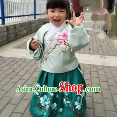 Chinese Ancient Ming Dynasty Hanfu Clothing Complete Set for Women Girls Adults Children