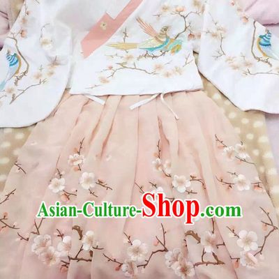Chinese Ancient Ming Dynasty Hanfu Clothing Complete Set for Women Girls Adults Children