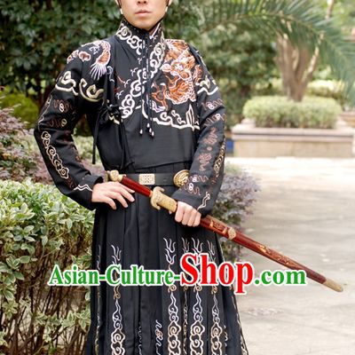 Chinese Ancient Ming Dynasty Bodyguard Clothing and Hat Complete Set for Men Boys Adults Kids