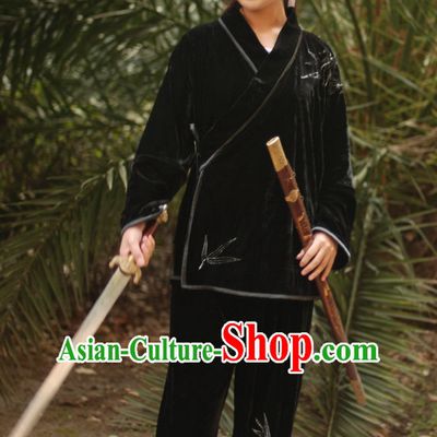 Chinese Ancient Wushu Kung Fu Martial Arts Clothing and Headwear Complete Set for Women Men Boys Adults Kids
