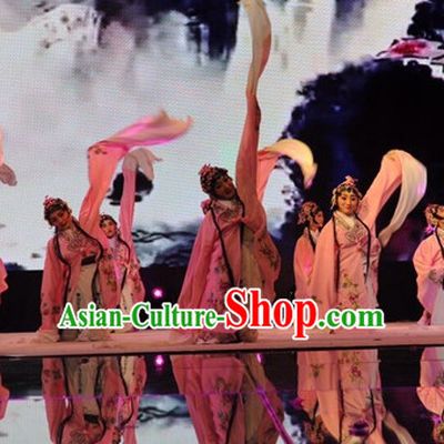 Chinese Classical Long Sleeves Water Sleeve Dance Costume Complete Set for Women