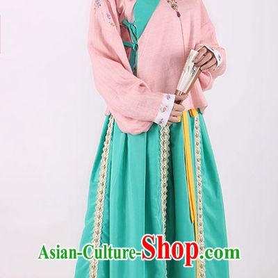 Chinese Style Dresses Kimono Dress Song Dynasty Empress Princess Queen Outfits and Headpieces Complete Set for Women