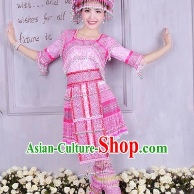 Chinese Traditional Miao Minority Princess Queen Empress Clothes and Headwear Complete Set for Women