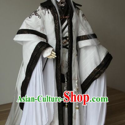 Chinese Ancient Guzhuang Prince Costumes Complete Set for Men