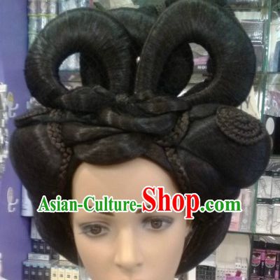 Ancient Chinese Style Princess Empress Black Hair Wigs for Women Girls Adults Children