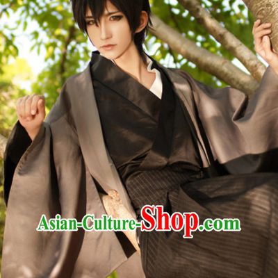 Ancient Japanese Swordsman Style Cosplay Costumes Clothes Complete Set for Men
