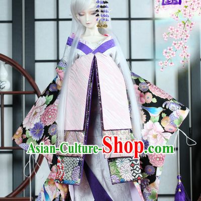 Japanese Traditional Kimono Clothing Complete Set for Women Girls Adults