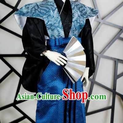 Japanese Traditional Prince Emperor Kimono Clothes Complete Set for Men Boys Adults