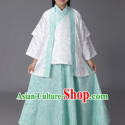 Ancient Chinese Classical Hanfu Outfits Clothing Complete Set for Kids Girls