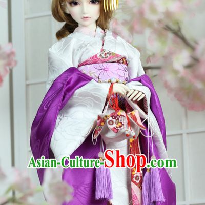 Japanese Traditional Princess Kimono Dress Complete Set for Women Girls Children Adults