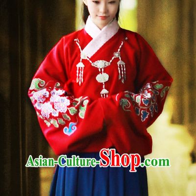 Chinese Traditional Ancient Ming Dynasty Outfits Clothing Garments and Hair Jewelry Complete Set for Women