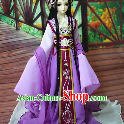 Chinese Ancient Empress Princess Queen Clothing and Headpieces Complete Set for Women Girls Adults Children