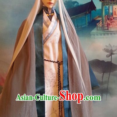 Ancient Chinese White Long Hair Wigs for Women