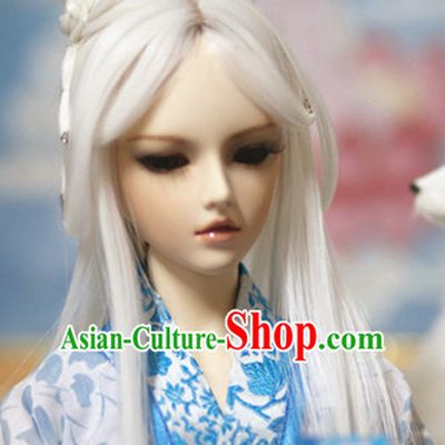 Ancient Chinese White Long Hair Wigs for Women