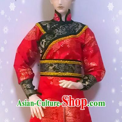 Chinese Ancient Mongolian Prince Clothing and Hat Complete Set for Men Boys Adults Children