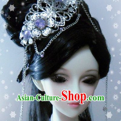 Ancient Chinese Style Black Hair Wigs and Accessories for Women Girls Adults Kids