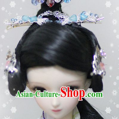 Ancient Chinese Style Princess Black Hair Wigs and Accessories for Women Girls Adults Kids