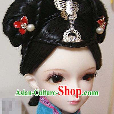 Ancient Chinese Style Princess Black Hair Wigs and Accessories for Women Girls Adults Kids