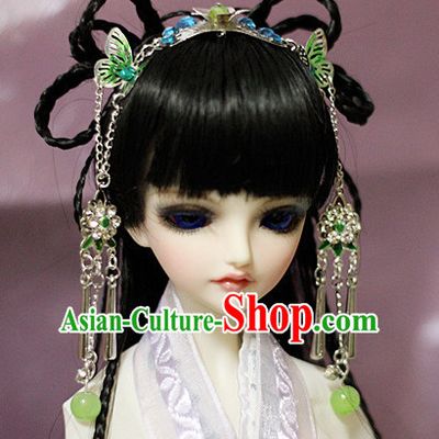 Ancient Chinese Style Princess Black Hair Wigs and Accessories for Women Girls Adults Kids