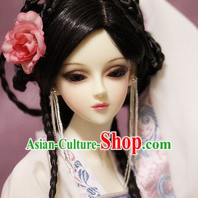Ancient Chinese Style Princess Black Hair Wigs and Accessories for Women Girls Adults Kids