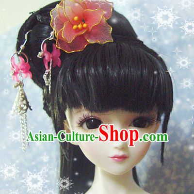 Ancient Chinese Style Princess Black Hair Wigs and Accessories for Women Girls Adults Kids