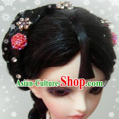 Ancient Chinese Style Princess Empress Queen Black Hair Wigs and Accessories for Women Girls Adults Kids