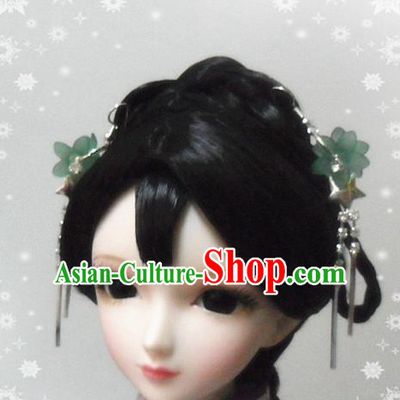 Ancient Chinese Style Princess Empress Queen Black Hair Wigs and Accessories for Women Girls Adults Kids