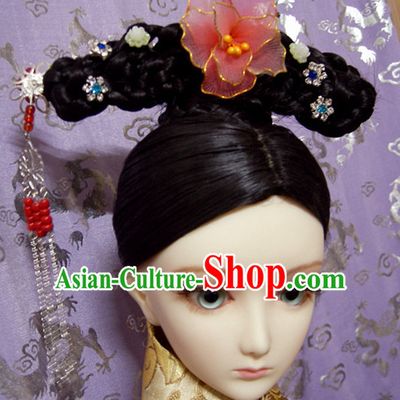 Ancient Chinese Style Princess Empress Long Black Wigs and Accessories for Women Girls Adults Children