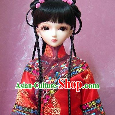 Ancient Chinese Style Prince Empress Long Black Wigs for Women Girls Adults Children