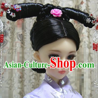 Ancient Chinese Style Princess Empress Long Black Wigs for Women Girls Adults Children