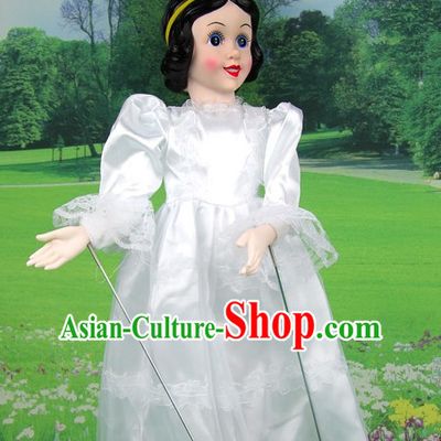 Chinese Handmade White Snow Princess Hand Marionette Puppet Hand Puppets