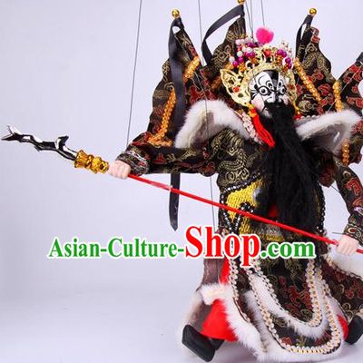 Top Traditional Chinese Ancient Handmade Zhang Fei Hand Marionette Puppet Hand Puppets