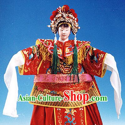 Traditional Chinese Handmade and Embroidered Empress Princess Queen Glove Puppet String Puppet Hand Puppets Hand Marionette Puppet Arts Collectibles