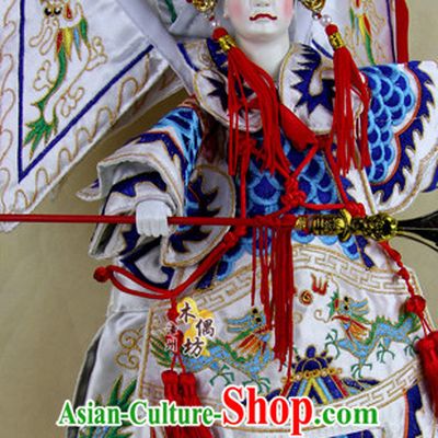 Traditional Chinese Handmade and Embroidered Zhao Yun General Superhero Glove Puppet String Puppet Hand Puppets Hand Marionette Puppet Arts Collectibles