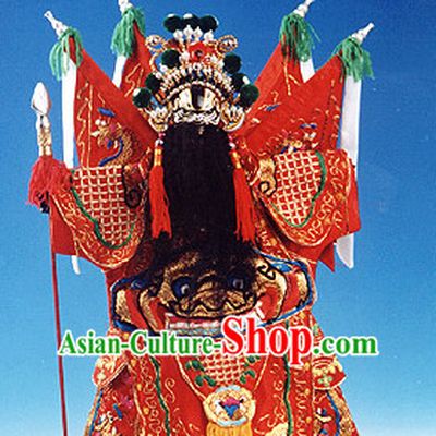 Traditional Chinese Handmade and Embroidered Superhero General Glove Puppet String Puppet Hand Puppets Hand Marionette Puppet Arts Collectibles