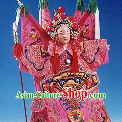 Traditional Chinese Handmade and Embroidered Superhero General Glove Puppet String Puppet Hand Puppets Hand Marionette Puppet Arts Collectibles