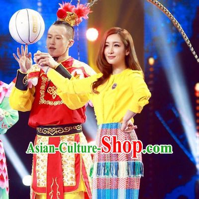 Chinese Legend Sun Wukong Costumes and Headdress Complete Set for Men
