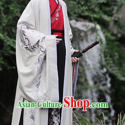Ancient Chinese Han Dynasty Prince Hanfu Garment Outfit Complete Set for Men
