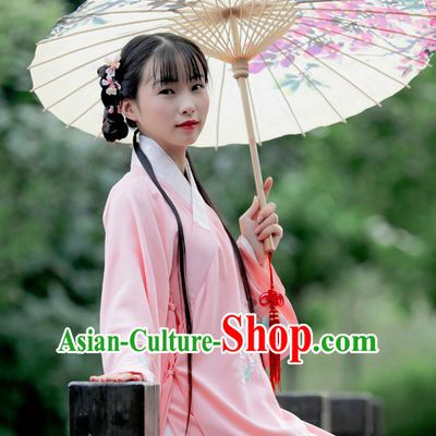 Ancient Chinese Beauty Hanfu Garment Clothing and Hair Accessories Complete Set