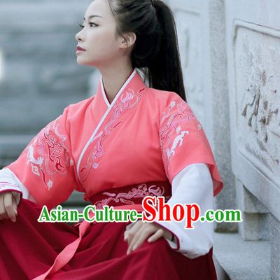Ancient Chinese Han Dynasty Female Archer Hanfu Garment Outfits Complete Set