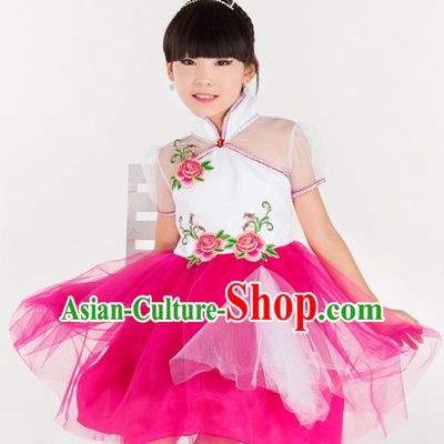 Chinese Folk Dance Costumes for Kids Girls