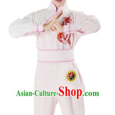 Chinese Traditional Kung Fu Costume Wing Chun Apparel Taiji Uniform for Kids Girls Boys